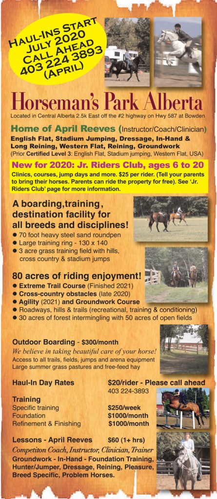 Horseman's Park Alberta - Trails, Jumping, Conditioning